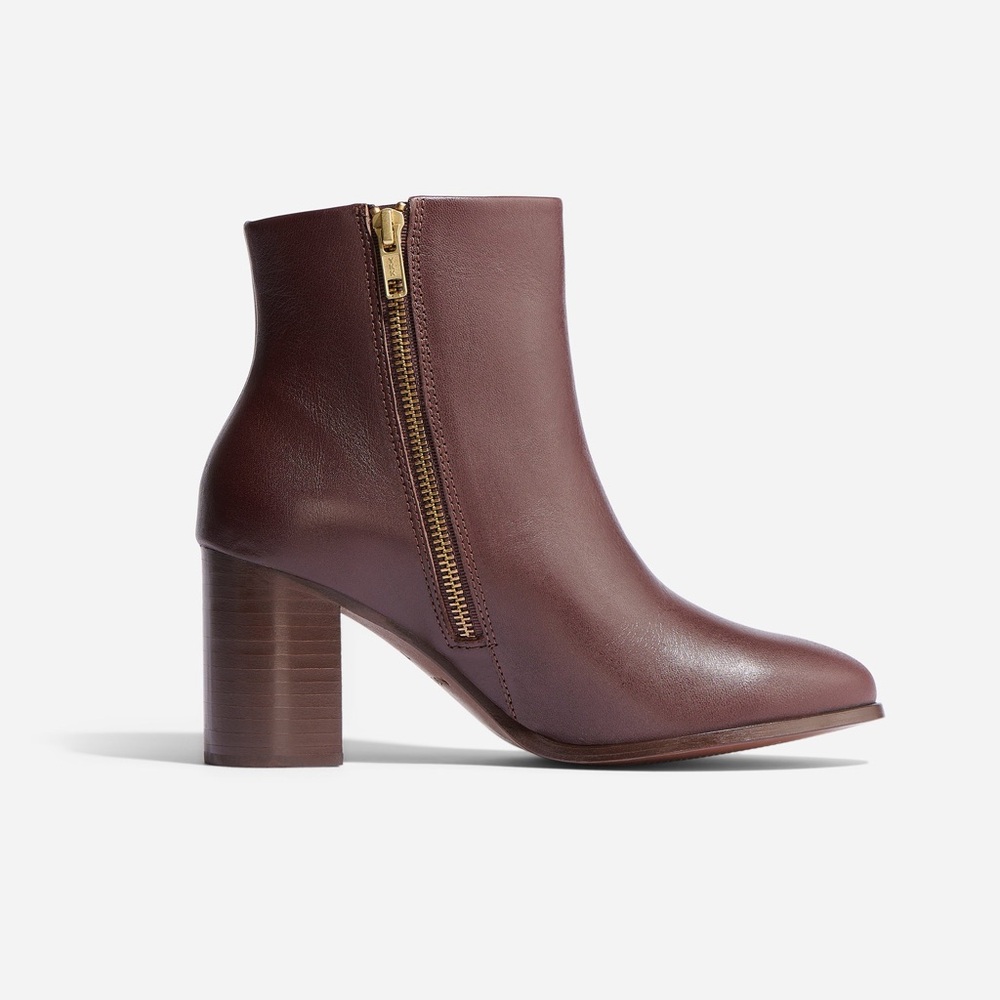 Nisolo Lia Heeled Ankle Booties in Wine / Burgundy - Picture 4 of 13